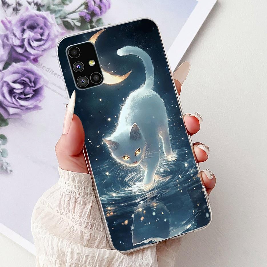 For Samsung Galaxy M51 Case SM-M515F Colorful Flower Painted Cover Soft Silicone Phone Case For Samsung M51 M 51 GalaxyM51 Shell
