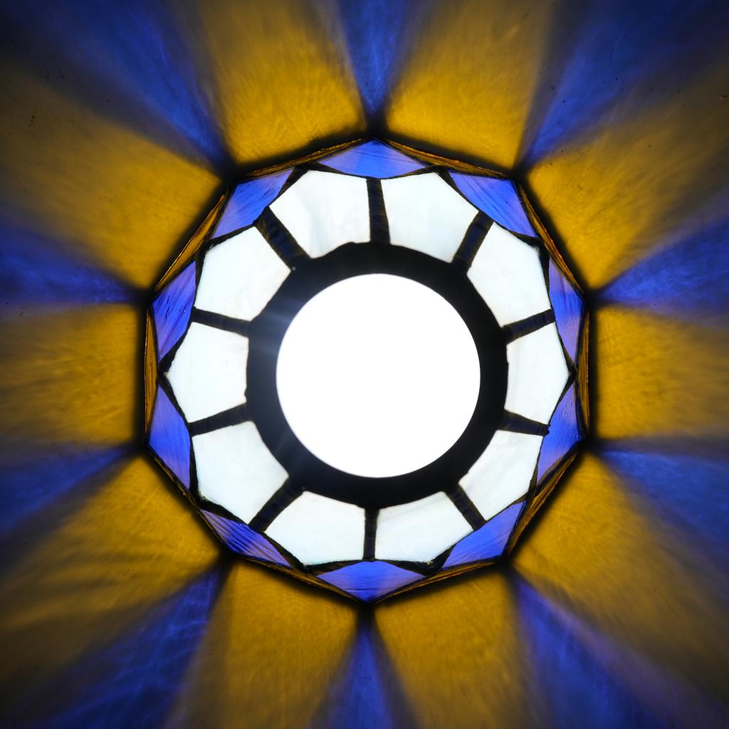 Modern Stained Glass Lampshade, Replacement Lamp Shades with Fan Light, Wall Lamp and Chandeliers