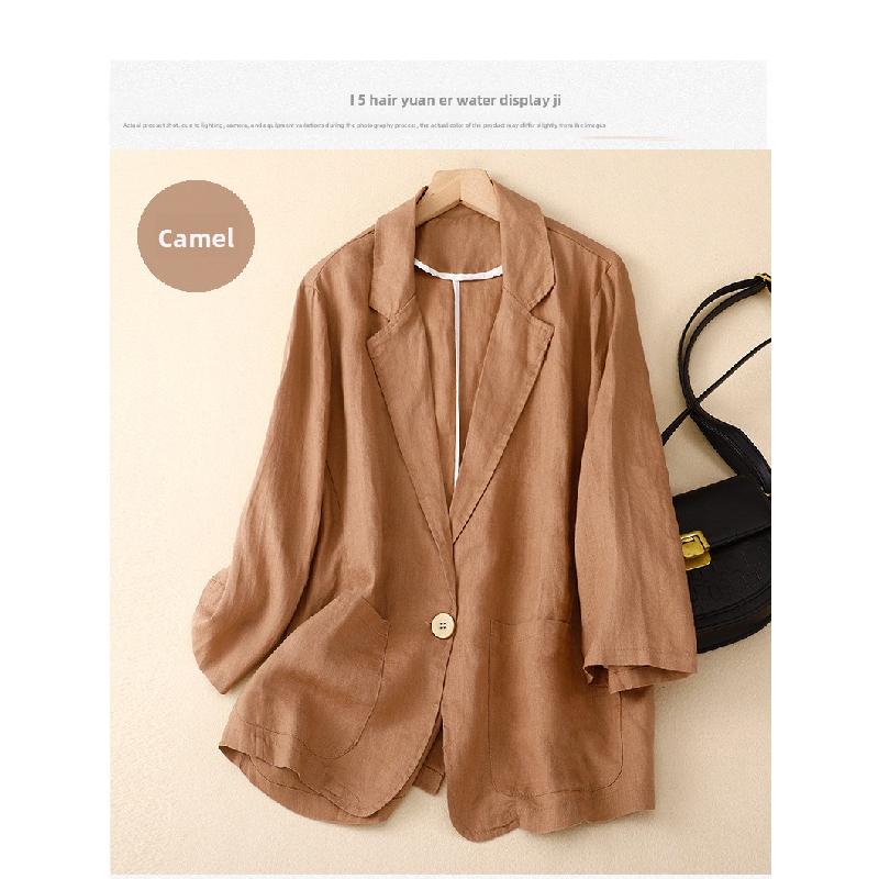 2026 New Casual Three-Quarter Sleeve Short Jacket for Women, Solid Color Blazer