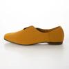 IK Plus V-Cut Plain Babouche Flat Loafers, Size 155, Women's, Mustard Suede, Size 22.0 cm, 2E
