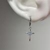 1pcs Shiny Zircon Cross Earrings for Women New Fashion Stainless Steel Ear Bone Nail Ear Accessories