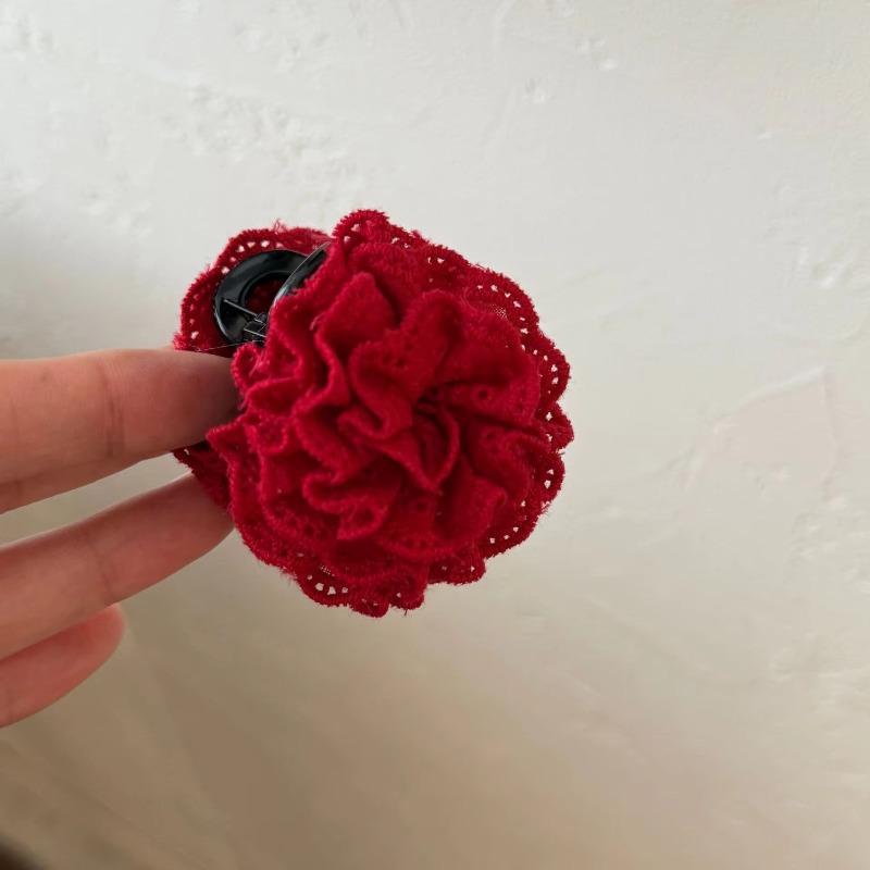 Koreanische Spitzen-Rosenblüten-Haarklammer für Damen, kleine Größe, Hinterkopf-Haargreifer, Hochwertiges Haarstyling-Zubehör