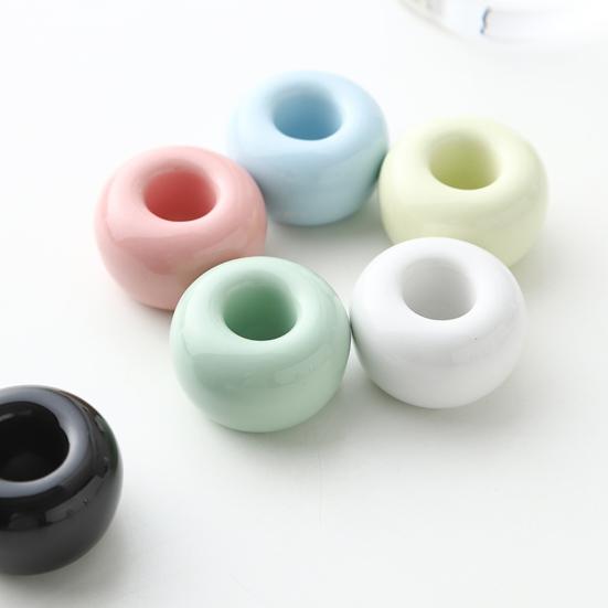 Yousheng 2PCS Toothbrush Holder Ceramic with Hollow Design Stand Multi-Purpose Makeup Brush Holder for Bathroom