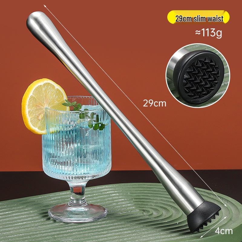 Stainless Steel Ice Crusher & Cocktail Muddler - Plastic Milk Tea & Lemon Hammer Bar Tool