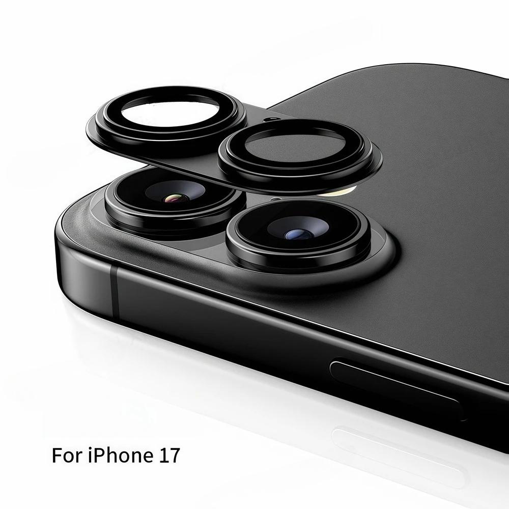 1 Set HD Metalen Ring Gehard Glas Lensbeschermer Film Voor IPhone 17 Air Pro Max Krasbestendig Achterste Camera Cover Telefoon Accessoires