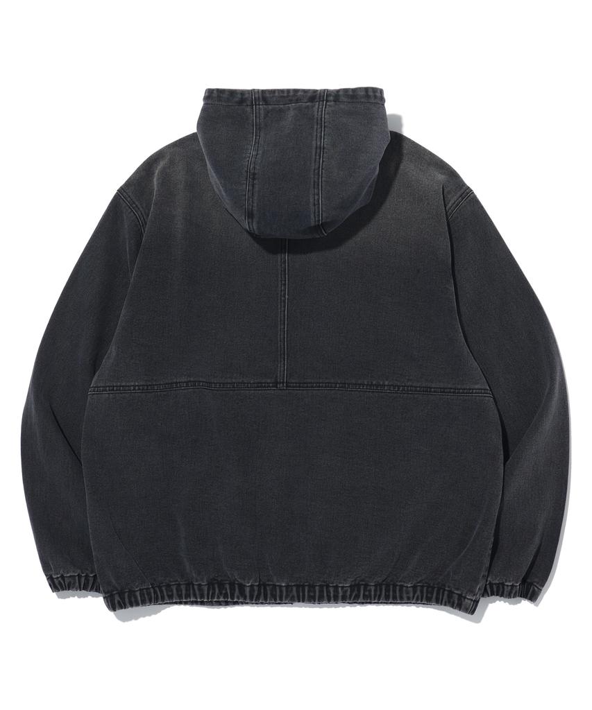 Annoyed Vintage Incision Denim Zip-Up Hoodie Lp1Ju037_Black