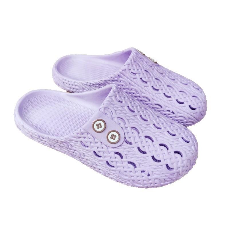 Slippers summer home bag head sandals bathroom bath non-slip soft-soled hole shoes