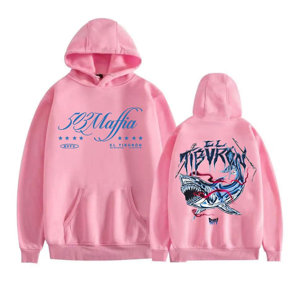 Rapper RVFV EL TIBVRON Tour Merch Mikina s kapucí Pánská Dámská Dlouhý rukáv Retro Móda Mikina Hip Hop Pulovr Mikiny Streetwear