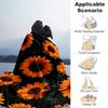 1pc Sunflower Printing Lightweight Flannel Blanket, Comfortable and Warm Blanket, for Camping Sofa Bed and Couch Office, in All Seasons