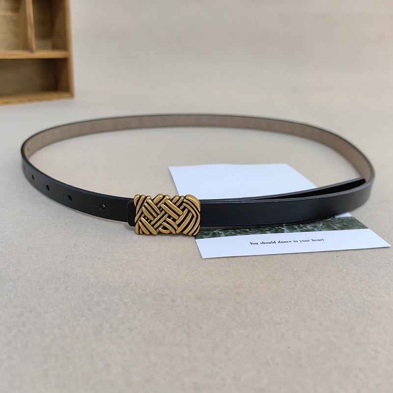 Womens Belt Leather With Classic Silver Buckle For Daily Office Gift Attire