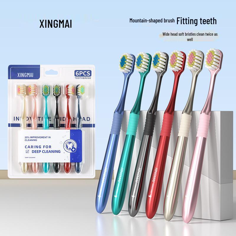 Deluxe Soft Bristle Toothbrush with Large Brush Head - High-Density Family Set