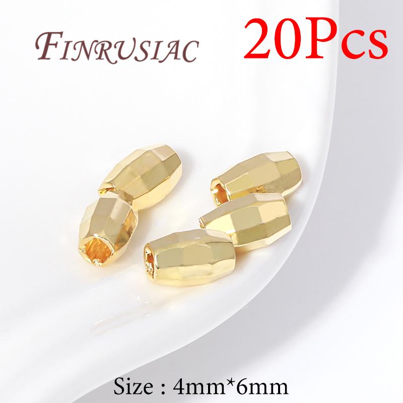 18K Real Gold Plated Large Hole Beads Spacer Beads Separators For Bead DIY Jewelry Making Supplies Bracelets Accessories