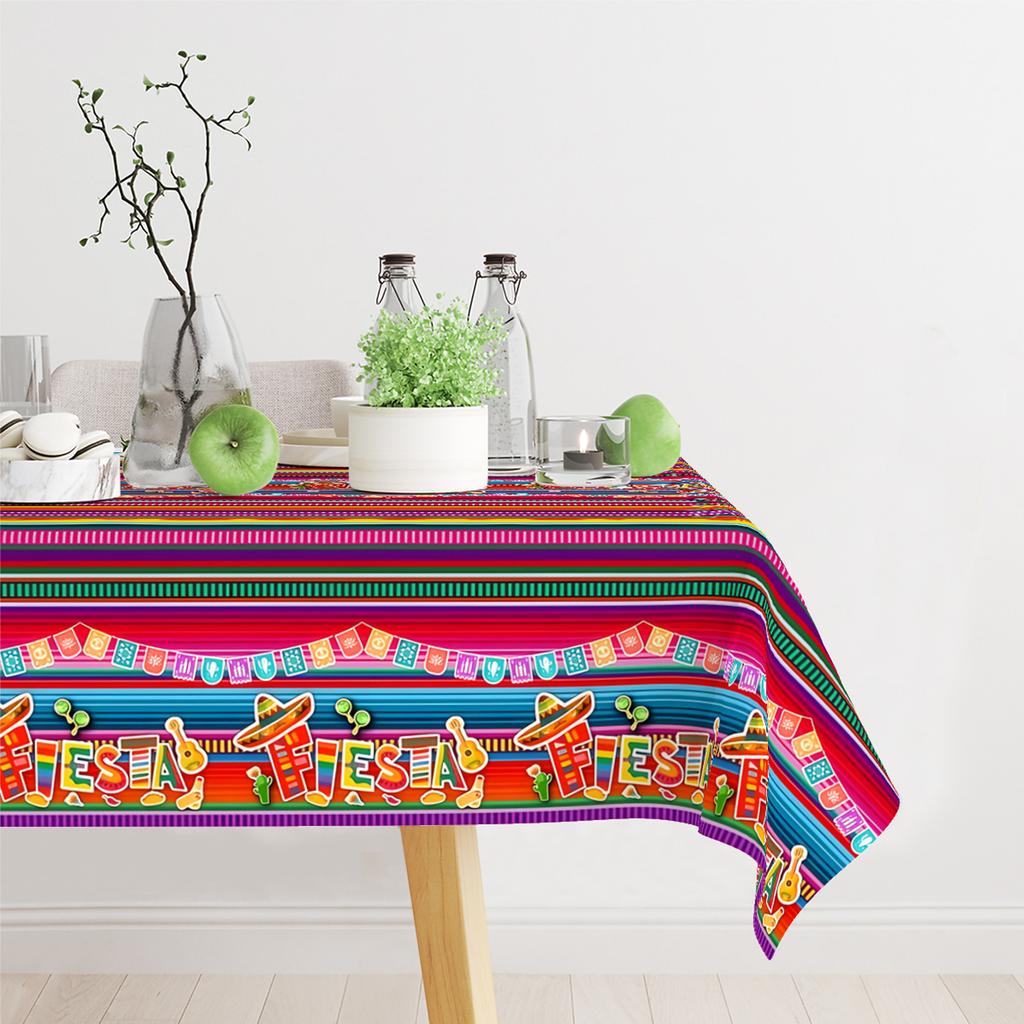 Mexican Theme Fiesta Party Waterproof Plastic Tablecloth Birthday Party Decor Kids Tablecloth Dining TableCover Kitchen Supplies