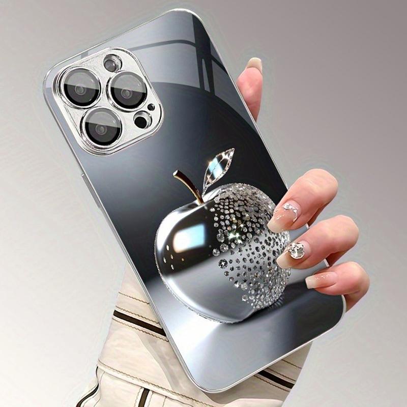 Silber Für Apple Diamantmuster Gehärtetes Glas Galvanisierte Hülle Für iPhone 17 16 Pro Max 15 14 Plus 13 12 11 16E 17 Air Cover