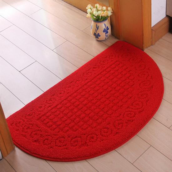 

Nordic Cute Semi-Circular Non Slip Absorbing Outdoor Door Maters for Bathroom 38x58 cm ярко-красный