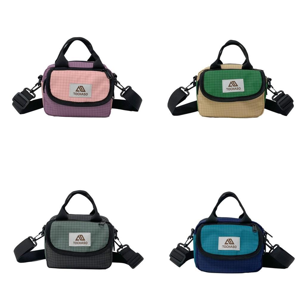 Alphabet Pattern Grid Kids Casual Travel Shoulder Bag With Spacious Compartment