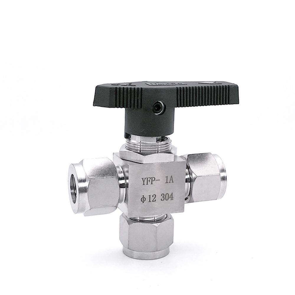 Fit 3/4/6/8/10/12-20mm 1/8" 1/4" 3/8" 1/2" OD Tube Tee L-Port Compression Ball Valve 304 Stainless Water Gas Oil