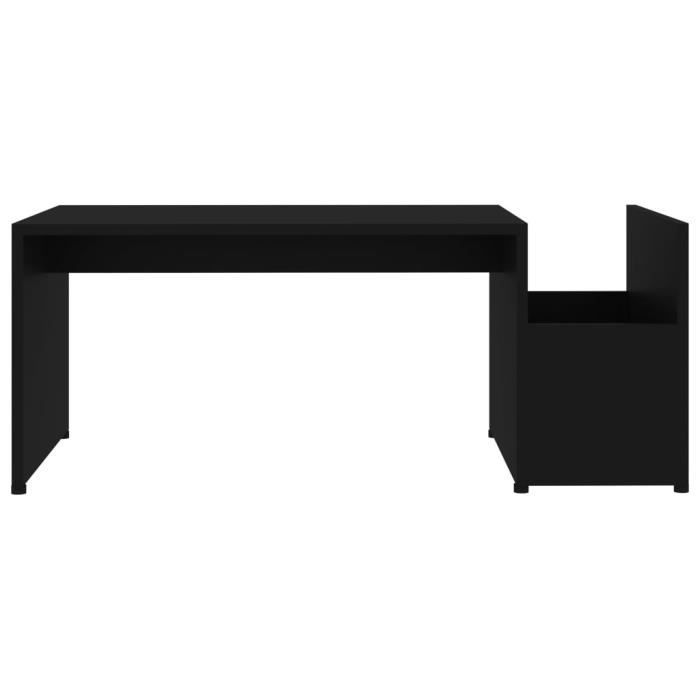 Table basse - vidaXL - Noir - 90x45x35 cm - Aggloméré - Design contemporain
