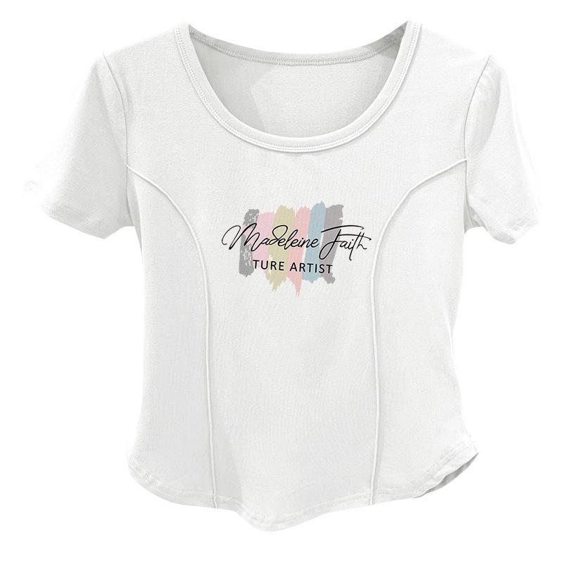 Women's American Cotton Slim Fit Round Neck Short Sleeve T-Shirt – Trendy Summer Essential