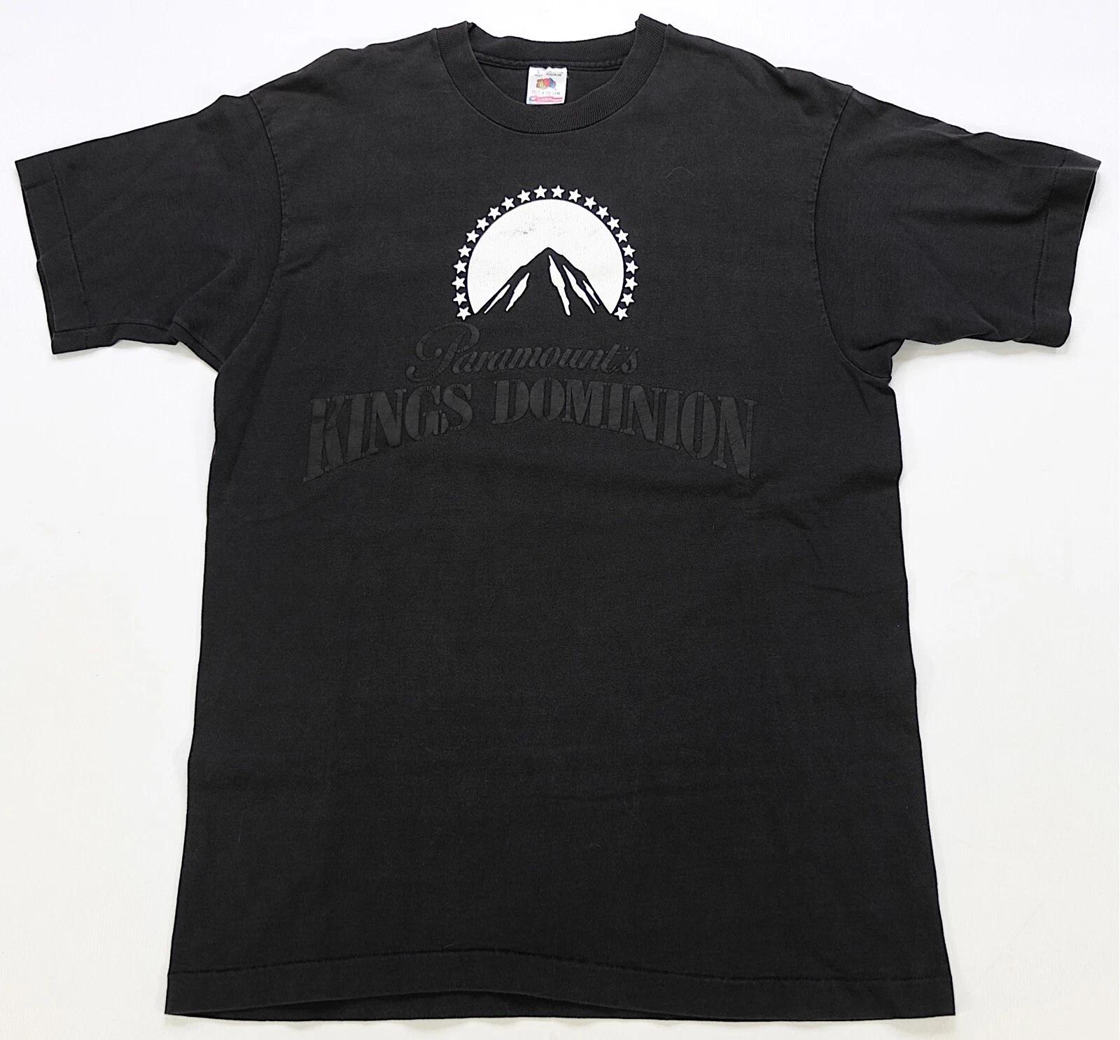 Rare VTG PARAMOUNT S Kings Dominion Virginia Amusement Park T Shirt 90s Black L S