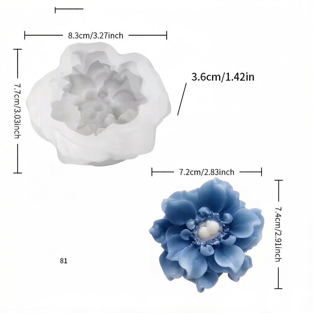 Silver Lotus Flower Silicone Mold for Cake and Candle DIY