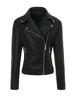 Women's washed leather retro style PU coat retro leather jacket lapel zipper quilted body jacket women