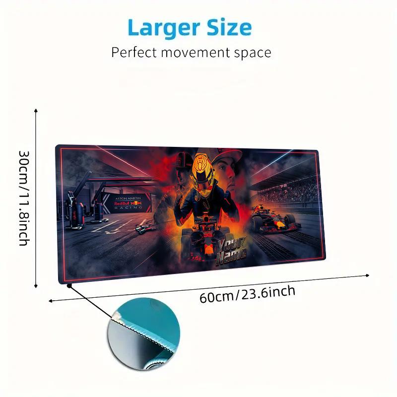 Max Verstappen Custom Name Large Size Mouse Pad Large Gaming Table Cushion Non-slip Laptop Tablet Big Mousepad XXL Mat Mini PC Playmat With Lock Edge