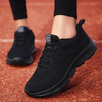 Damen Leichte Mesh-Sneaker: Frühlings-Freizeit-Laufschuhe mit rutschfester, weicher Sohle und flachem Absatz