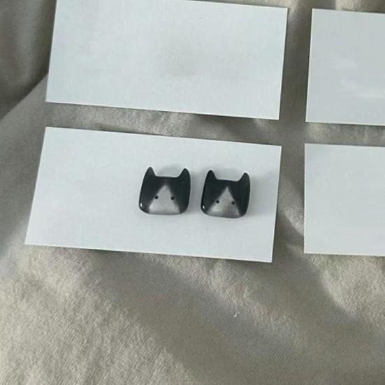 1 Paire Boucles d'Oreilles Clous Sans Bavures Légères Design Chaton Clous d'Oreilles Sans Allergène Invisibles Non Irritantes Boucles d'Oreilles Bijoux Cadeau