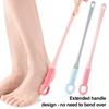 Silikonowa Szczotka do Czyszczenia Stóp Długi Uchwyt Ergonomiczny Design Miękkie Włosie Łazienkowa Szczotka do Szorowania Wisząca Łatwa do Czyszczenia Zmywacz do Stóp
