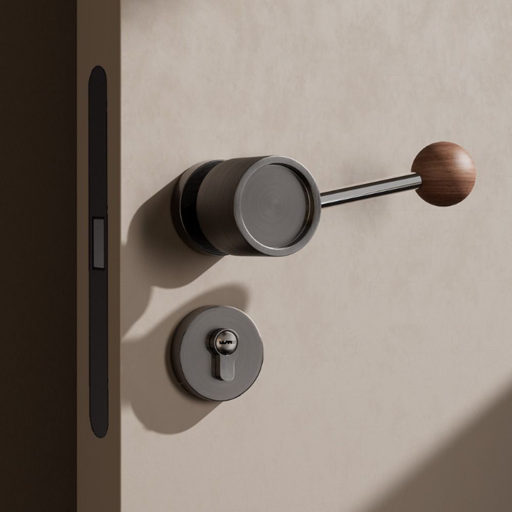 Black Walnut Vintage Door Lock Creative Design Security Door Bar  Interior Door