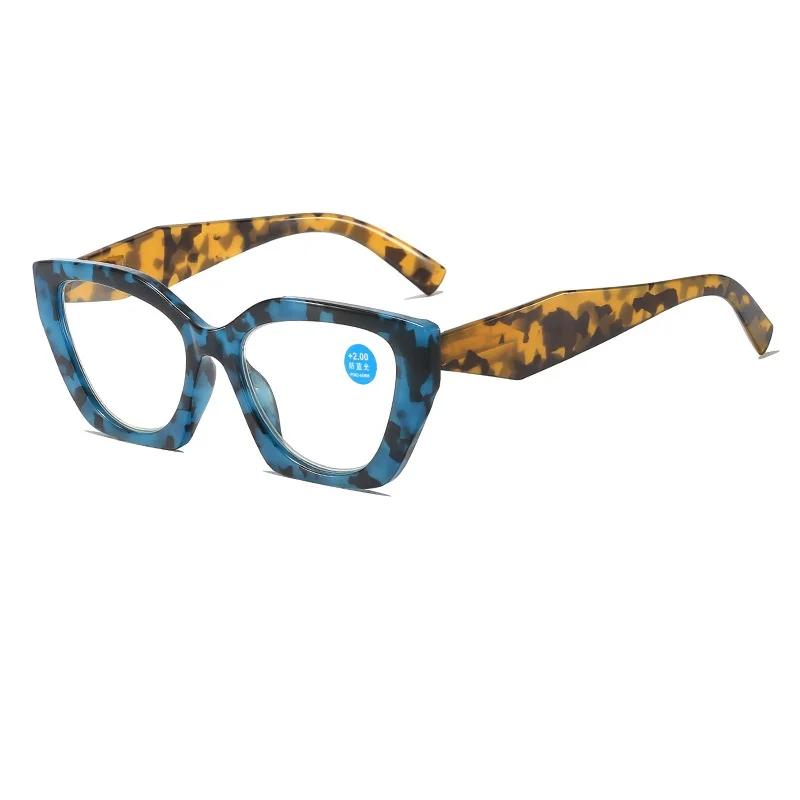 

New Man Retro Reading Glasses Butterfly Shaped Anti Blue Light Design Glasses Women Fashion Spring Eyeglasses Legs Reading Glass +100 синий