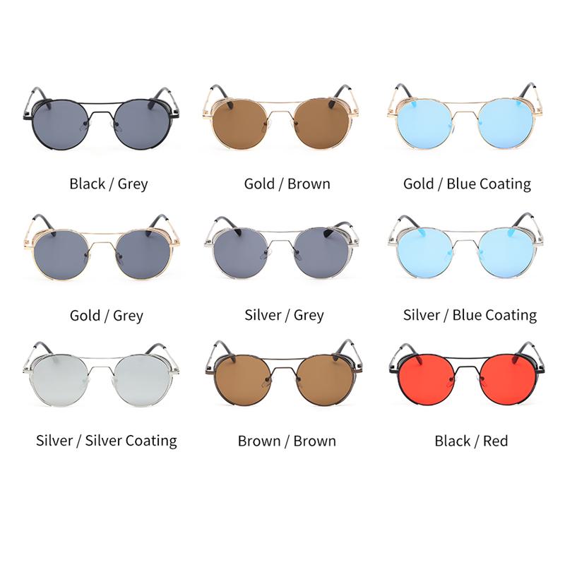 Vintage Gothic Steampunk Style Metal Frame Sunglasses Men Women luxury Brand Designer Round Shields Sun Glasses Gafas de Sol