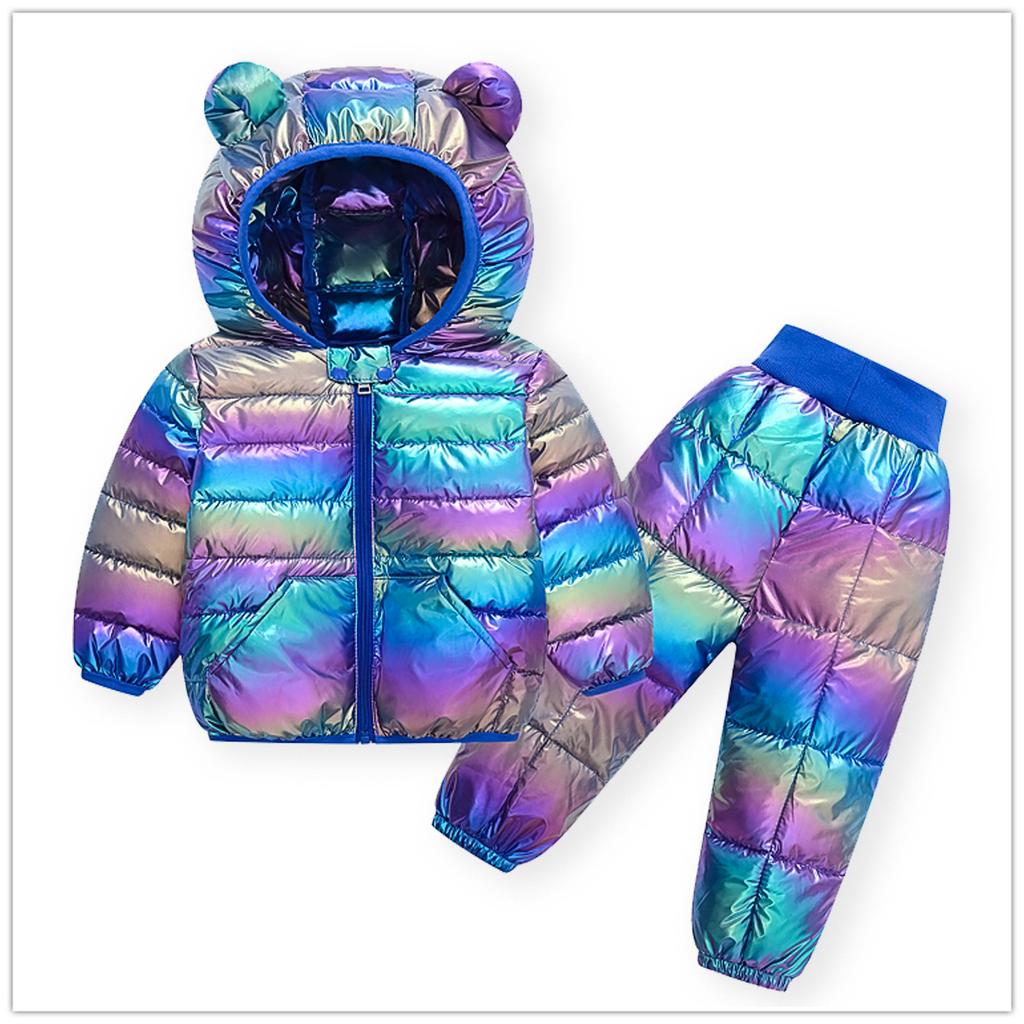 Roupas de algodão para crianças, conjunto leve para bebês meninos e meninas, bexiga interna, calças para bebês, conjunto de inverno de duas peças