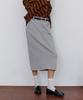 Roi Roi Belted Elastic Midi Skirt - Gray