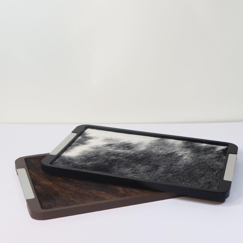 Solid Wood Tray Luxury Rectangular Storage Tray Modern Minimalist Decorative Table Center Trays Living Room Aesthetic Accessory