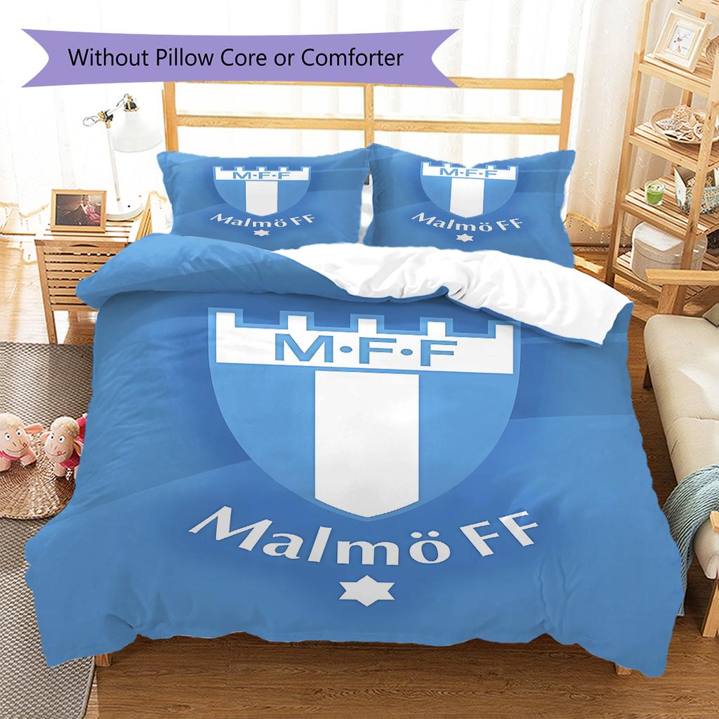 Malmö FF Muster Bettwäsche, Steppbett Set Bettbezug Kissenbezug Zuhause Geburtstagsgeschenk (1 Bettbezug + 2 Kissenbezüge, ohne Füllung)