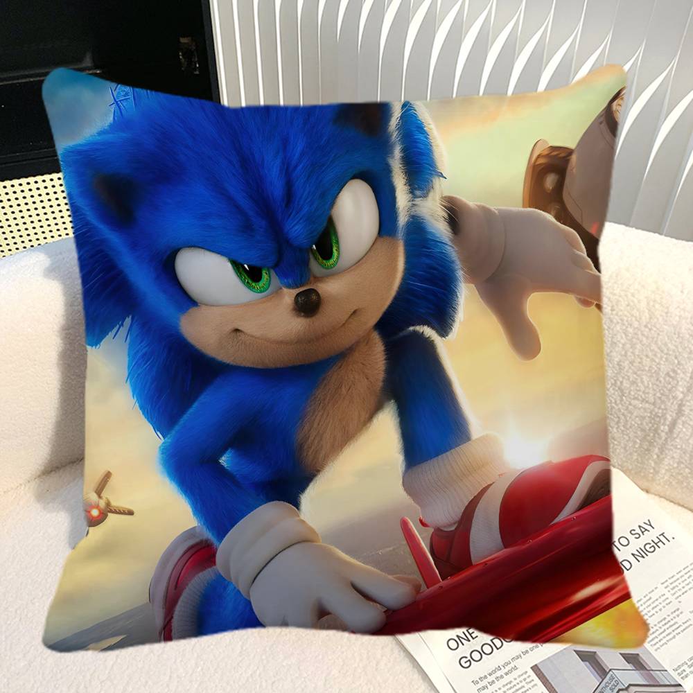 SSonic The HHedgehog Pillow Case Square Pillow Bedroom Sofa Leisure Comfort Cushion Car Home Decoration