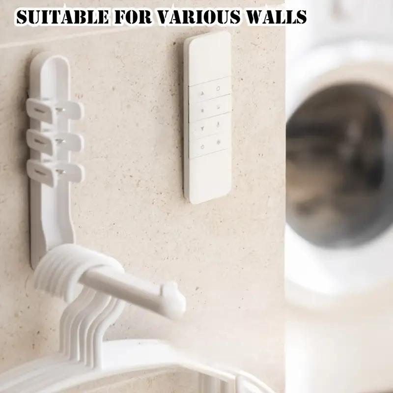 3/6pcs No Drill Magnetic Remote Holder - Wall Mount for TV/AC/DVD Remotes, White Space-Saving Design