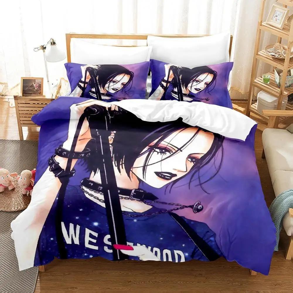 Kawaii Girls NANA Bedding Set Single Twin Full Queen King Size Bed Set Adult Kid Bedroom Duvet Cover Sets 3D Anime