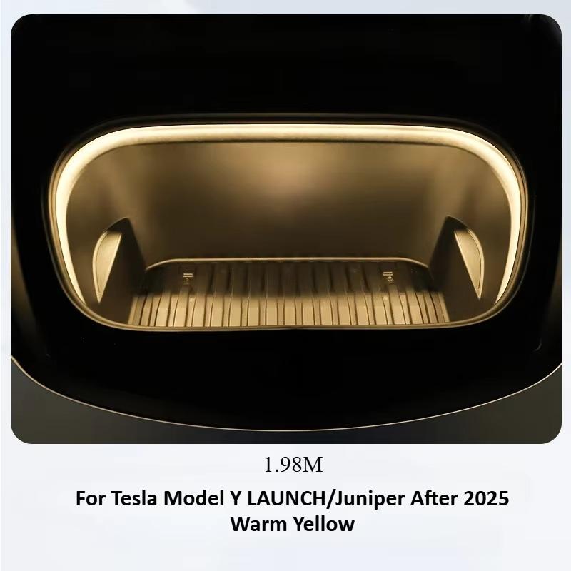 For Tesla Model Y Juniper 2025 Front Trunk Frunk LED Ambient Surround Light Flexible Silicone Strip Decorative Lamp Accessories