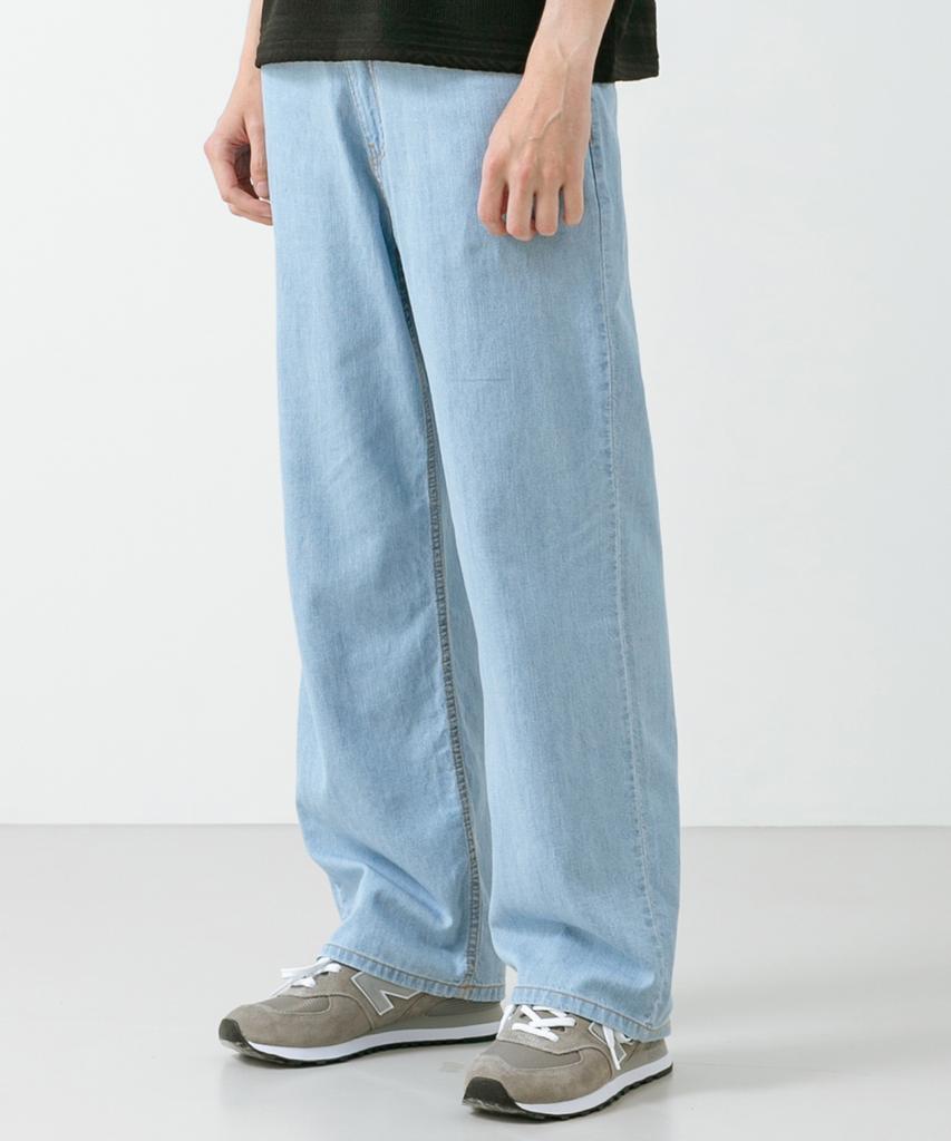 MINIMALCODE Easy Wide Light Linen Denim Pants Light Blue