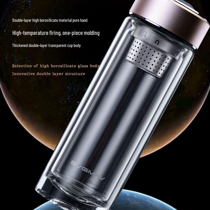 BVGMAV 350ml Double-Layer Borosilicate Glass Tea Cup