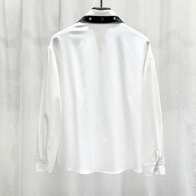 Autumn New Design Niche Splicing Long Sleeved Shirt for Men Fashionable Personality Loose and Versatile Shirt for Men