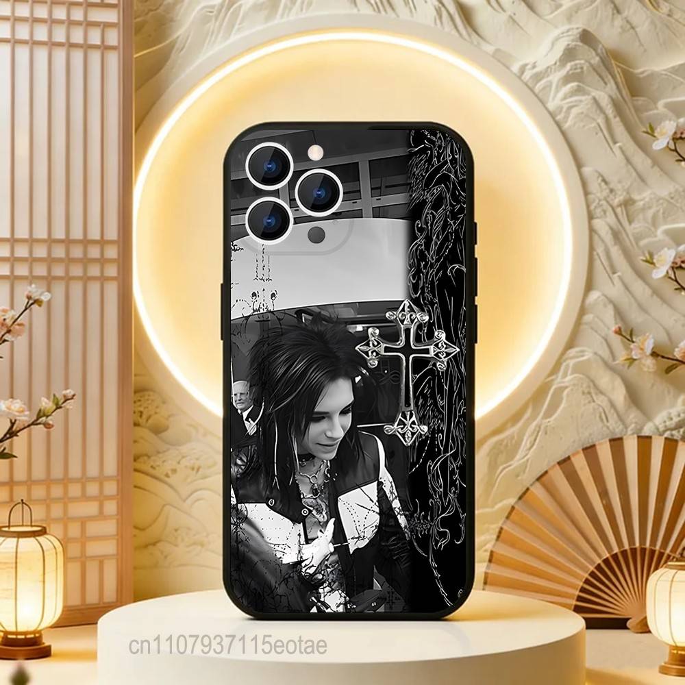 Singer Tom Bill K-Kaulitz Phone Case Silicone Soft For IPhone 16,17,15,11,13,12,14,Mini,Pro,Max,Plus,Air,E Black