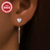 S925 Sterling Silver Long Dangle Earrings Pair Suitable for Daily Wear Valentine's Day Gift Women's Jewelry Low Allergy