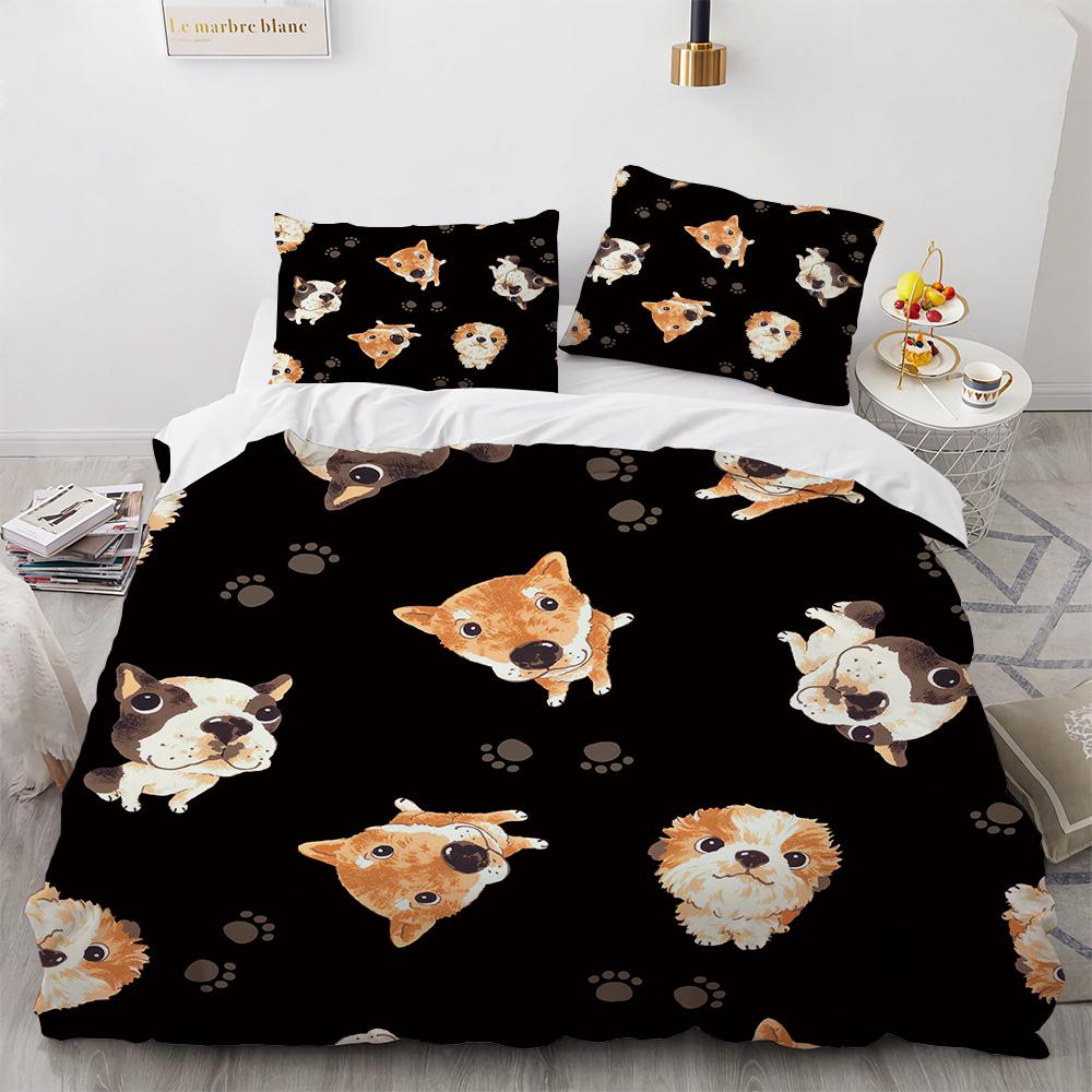 Uroczy Zestaw Poszwy na Kołdrę z Psem, Pies Corgi Zwierzę Śmieszny Dekoracyjny 3-częściowy Zestaw Pościeli z 2 Poszewkami na Poduszki, Rozmiar Twin Full Queen King