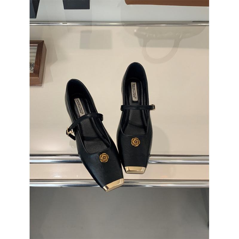 2025 Spring New Square Head Single Shoes with Temperament Retro Evening Shoes High Sense Small Fragrant Mary Jane Shoes