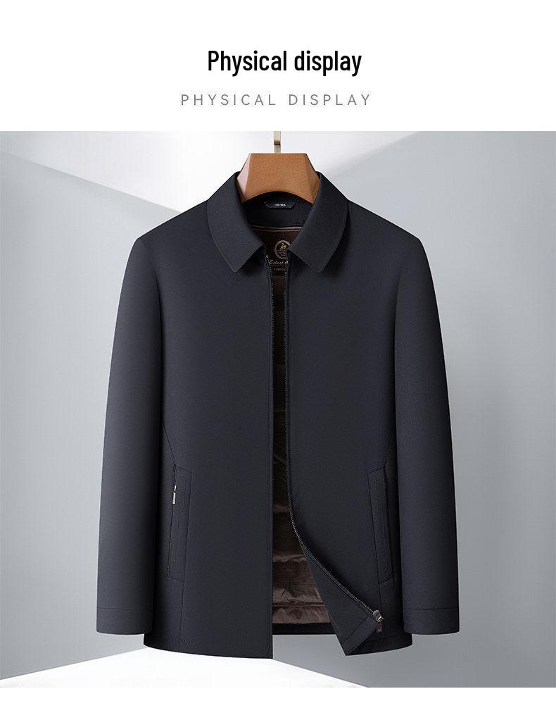 Men's Business Casual Down Jacket with Lapel - Warm Autumn/Winter Coat