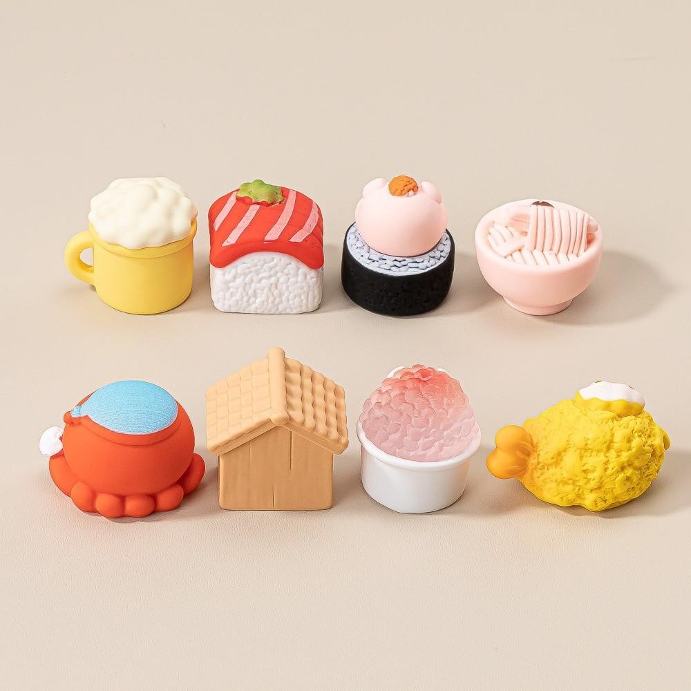8 Stück Süße Cartoon-Schweinchen-Puppe Miniatur-Ornament Leuchtend DIY Kleine Ornamente 8 Stück/Set Harz Schreibtisch Statue Anhänger Zubehör